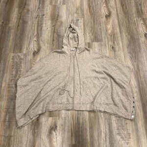 360 CASHMERE Hoodie Cape Sweater Full Zip Jacket Women's SMALL 100% Cash…​​​